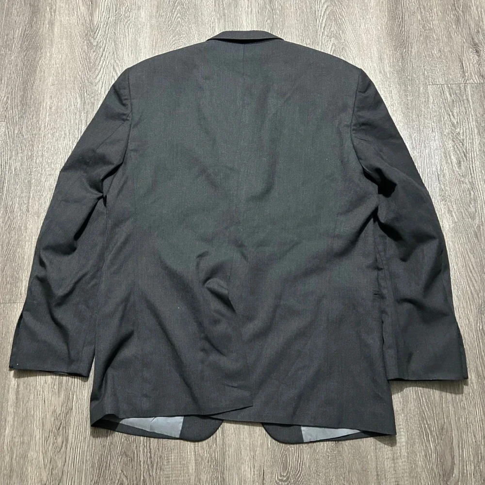 Saddlebred Suit 44R 36x30 Charcoal Grey Two Button Blazer Pleated Trousers‎ Set